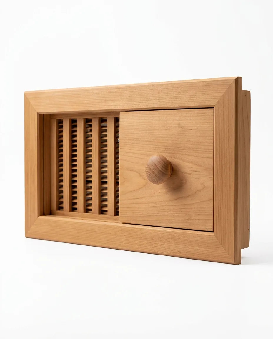 Ventil for badstuen i badstuvirke – regulerbar ventilasjon med skyveluke – produktbilde 11