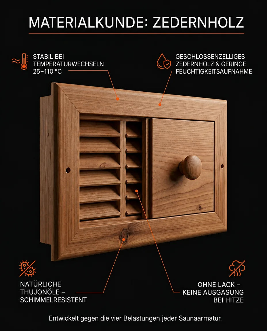 Ventil for badstuen i badstuvirke – regulerbar ventilasjon med skyveluke – produktbilde 13