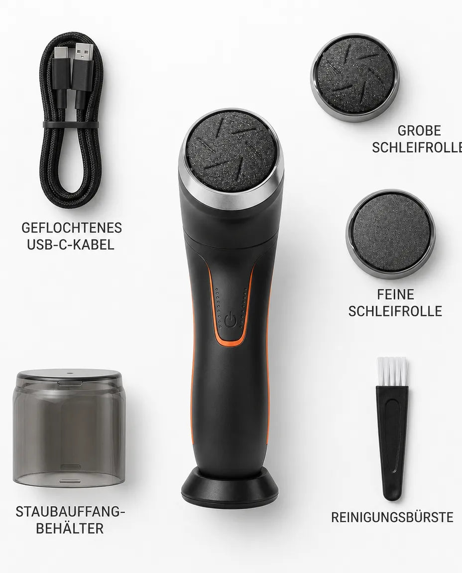 Elektrisk hard hud-fjerner med støvboks – ren fotpleie uten ledning – produktbilde 10