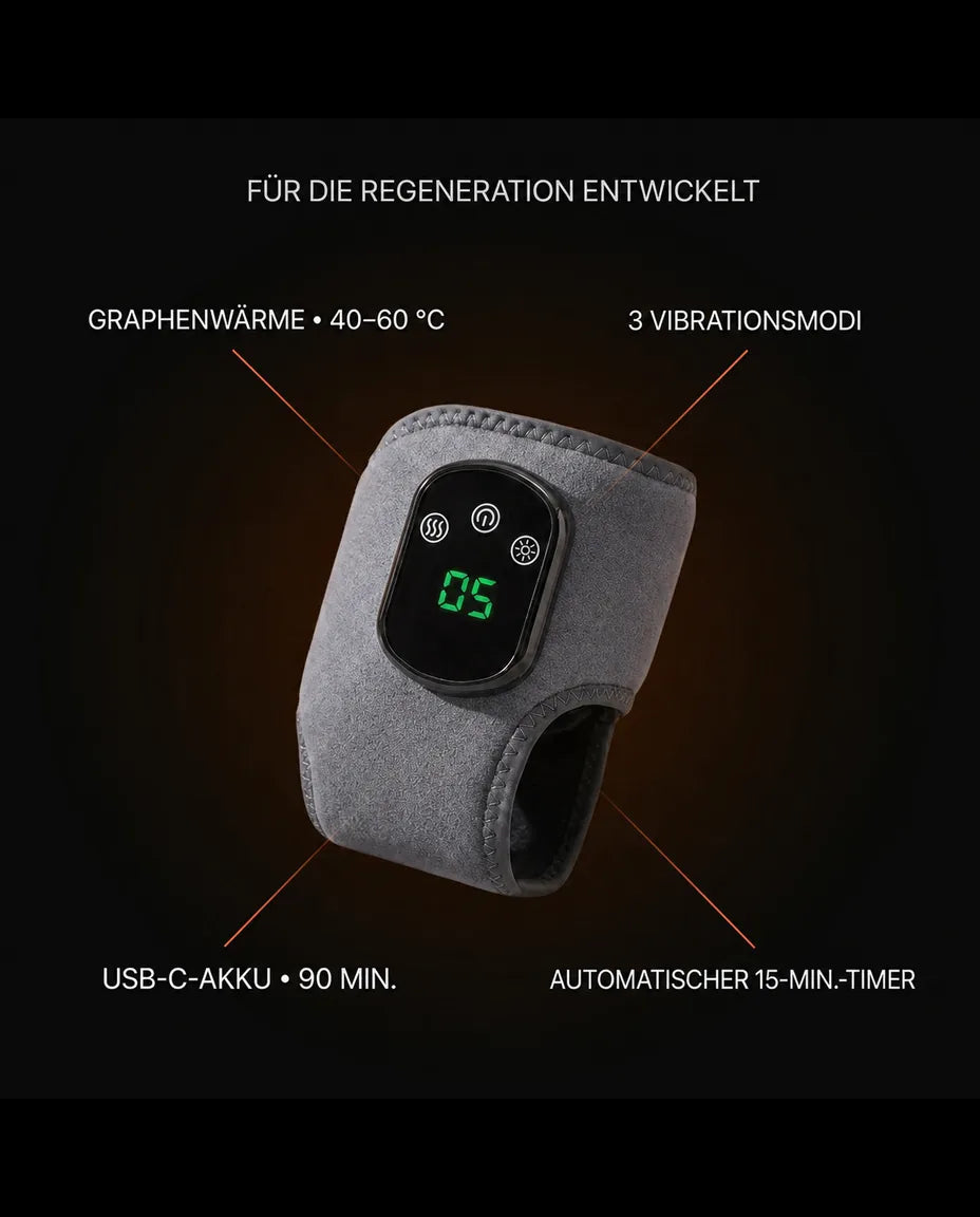 Trådløs massasjeapparat for kne, legg og albue – varme og vibrasjon – produktbilde 9