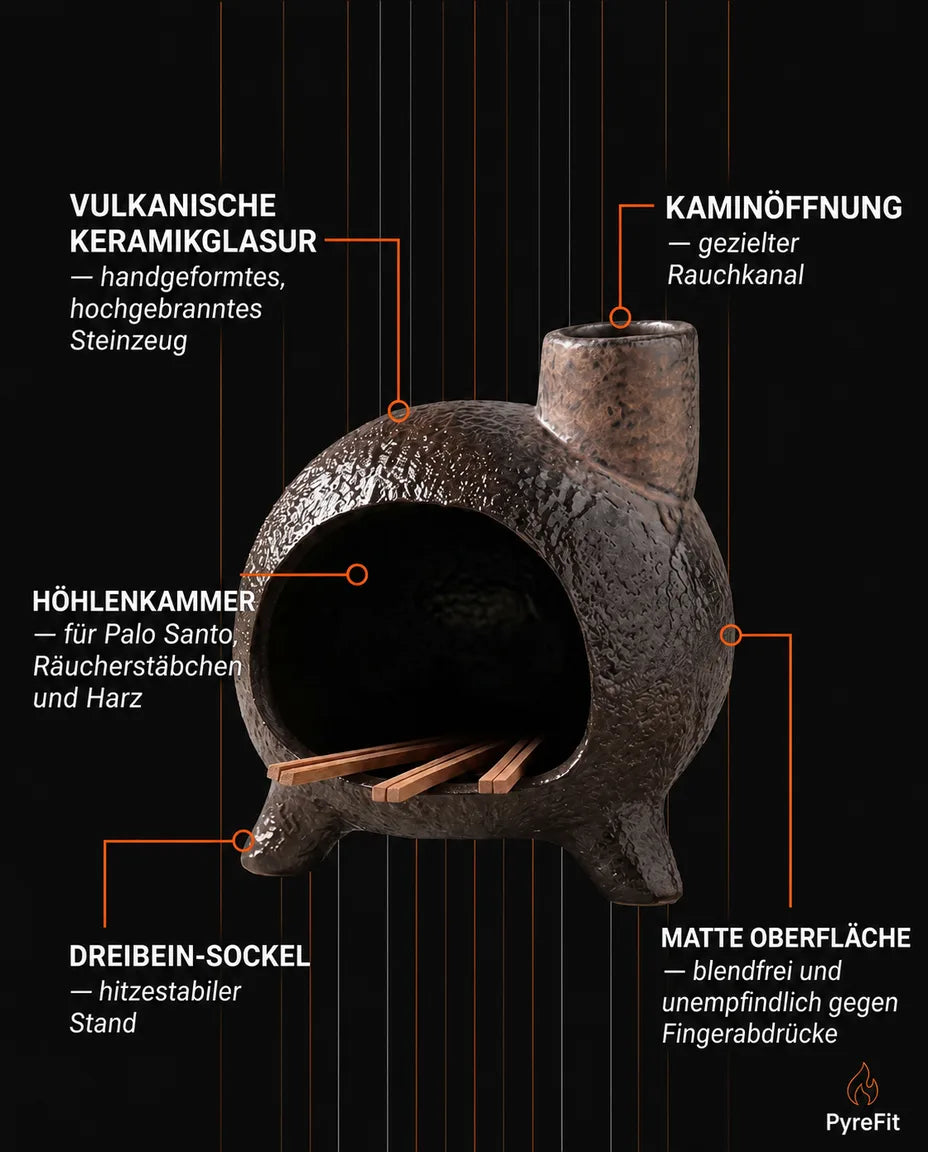 Røkelsesholder i keramikk – skulpturelt kar for palo santo og røkelse – produktbilde 10