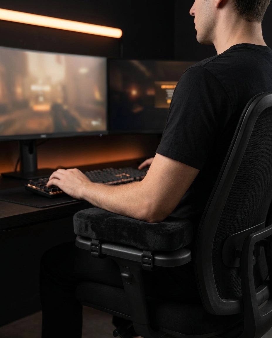 Armlenputer 2-pk – myk pute for kontor- og gamingstoler – produktbilde 3