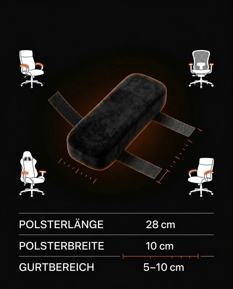 Armlenputer 2-pk – myk pute for kontor- og gamingstoler – produktbilde 9