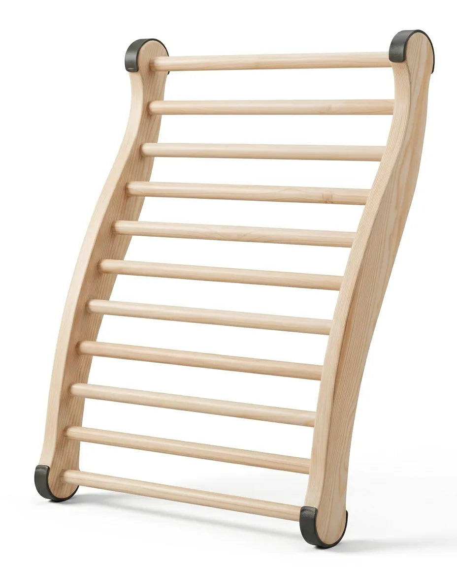 Ryggstøtte for badstuen i tre – ergonomisk støtte for spa og bad – produktbilde 1