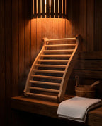 Ryggstøtte for badstuen i tre – ergonomisk støtte for spa og bad – produktbilde 2