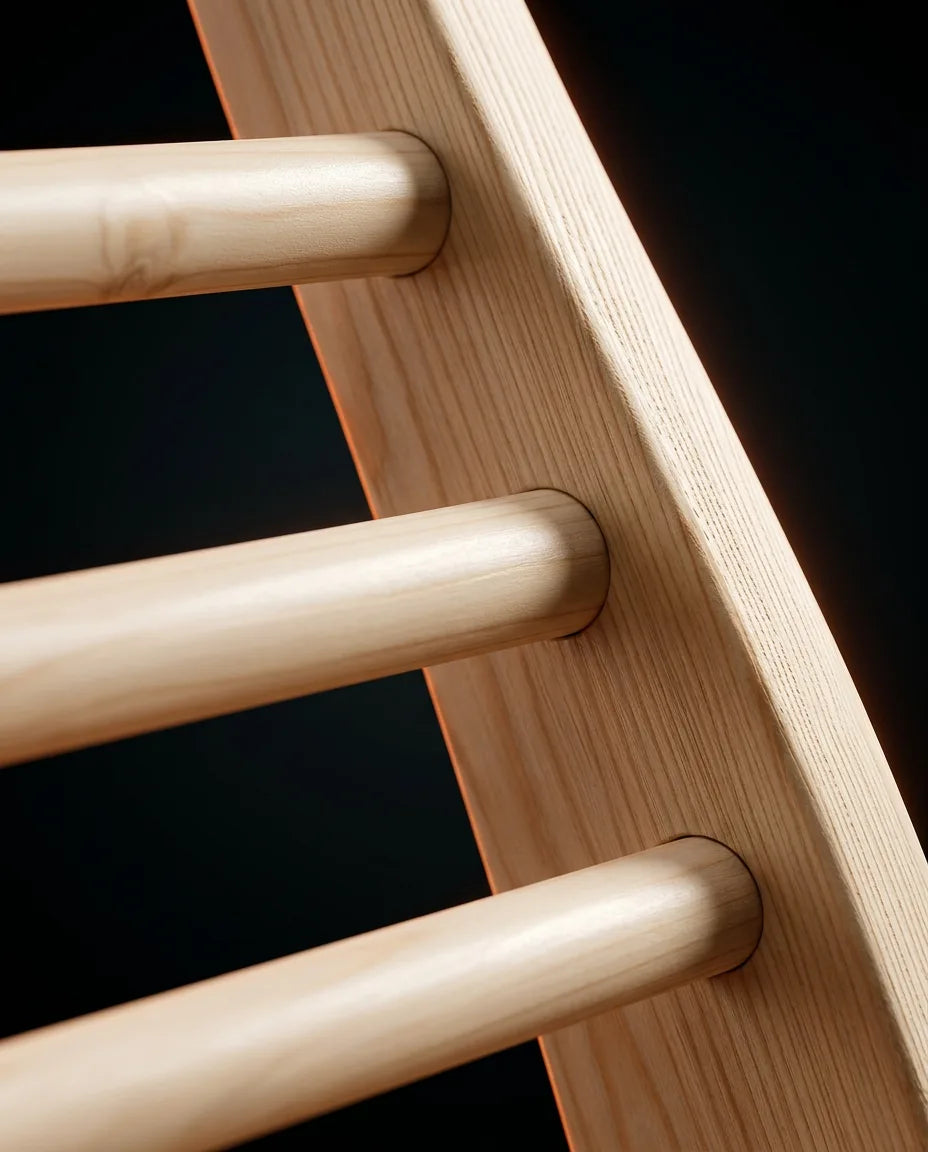 Ryggstøtte for badstuen i tre – ergonomisk støtte for spa og bad – produktbilde 4