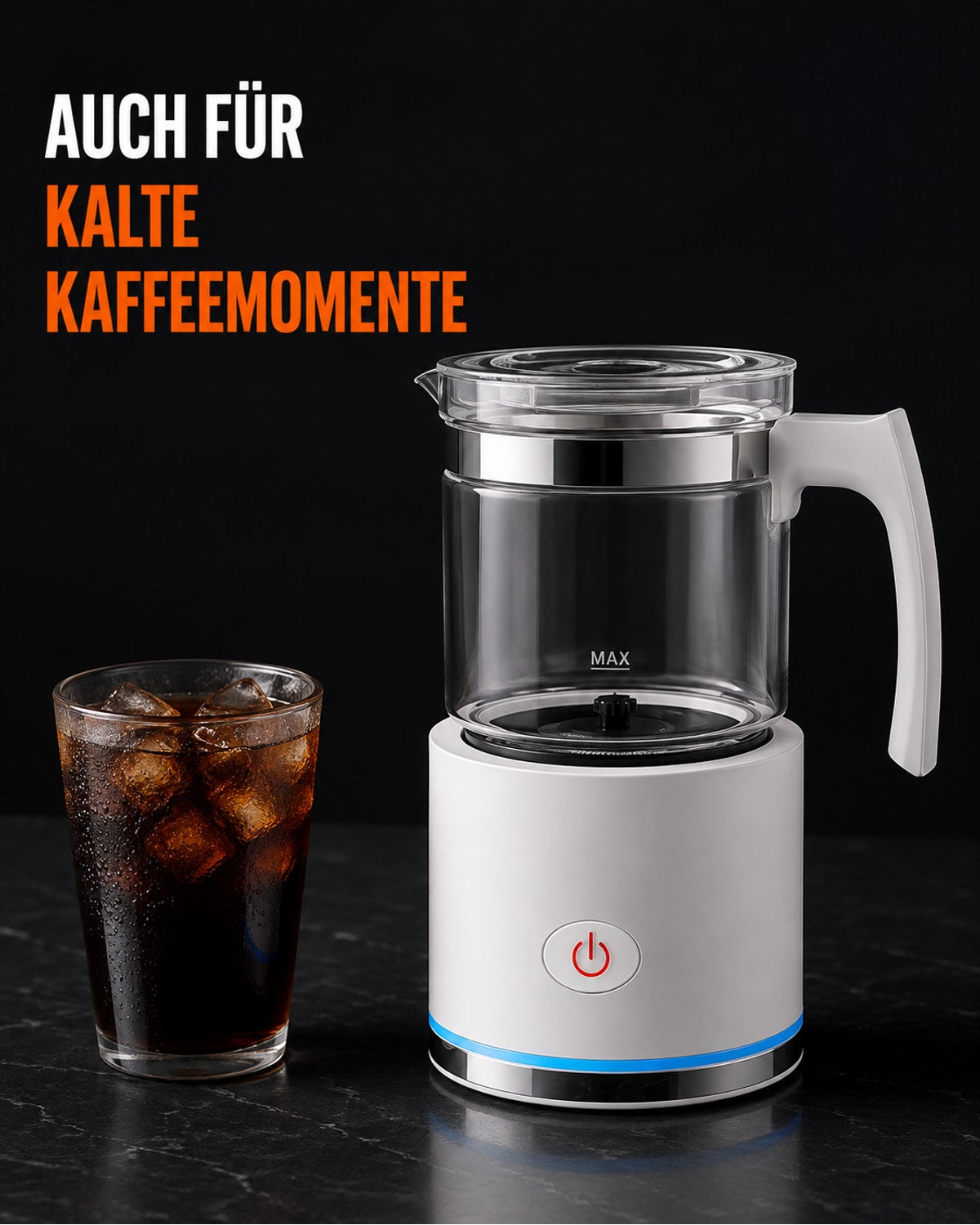 Melkeskummer med glasskanne og base – produktbilde 6