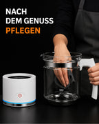 Melkeskummer med glasskanne og base – produktbilde 9