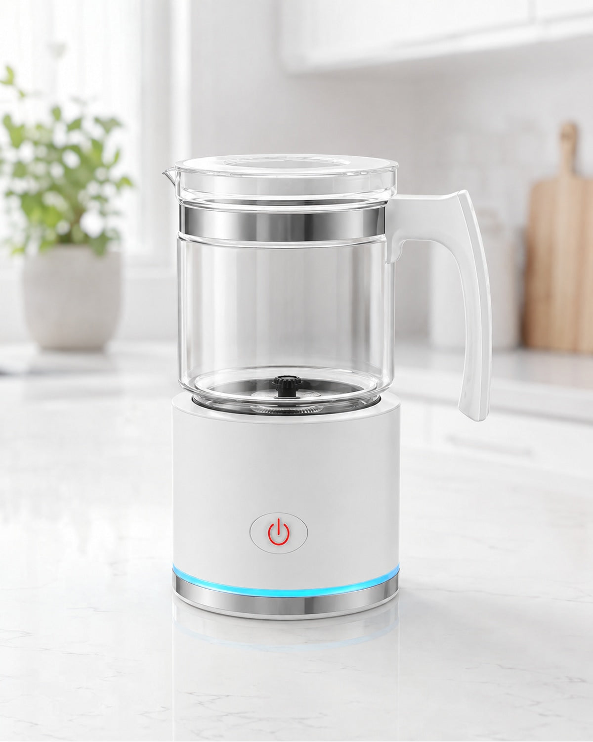 Melkeskummer med glasskanne og base – produktbilde 10