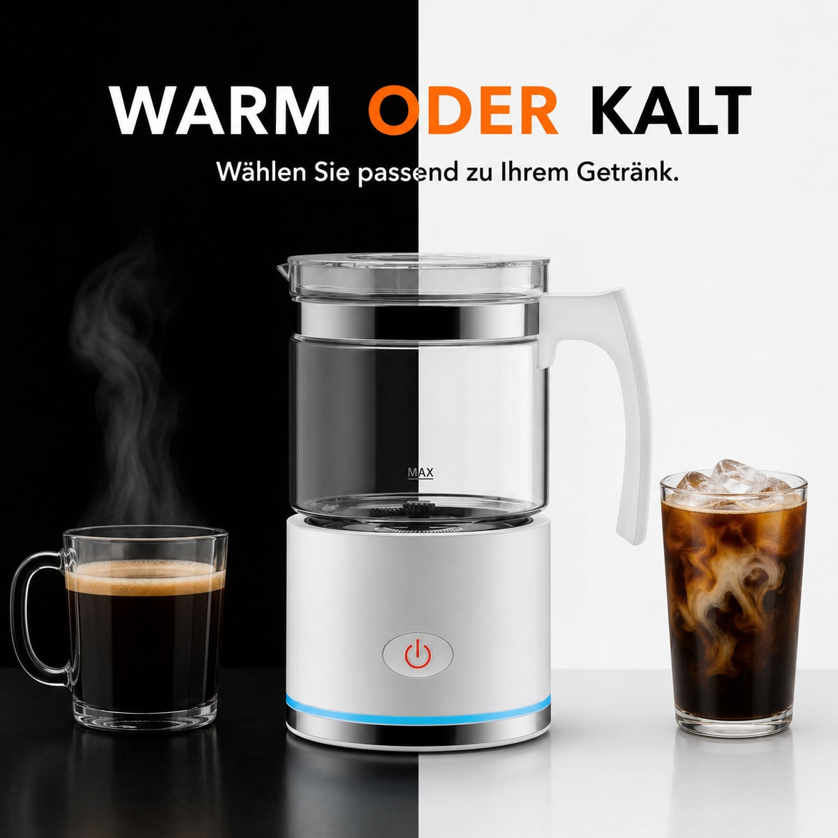 Melkeskummer med glasskanne og base – detalj 3
