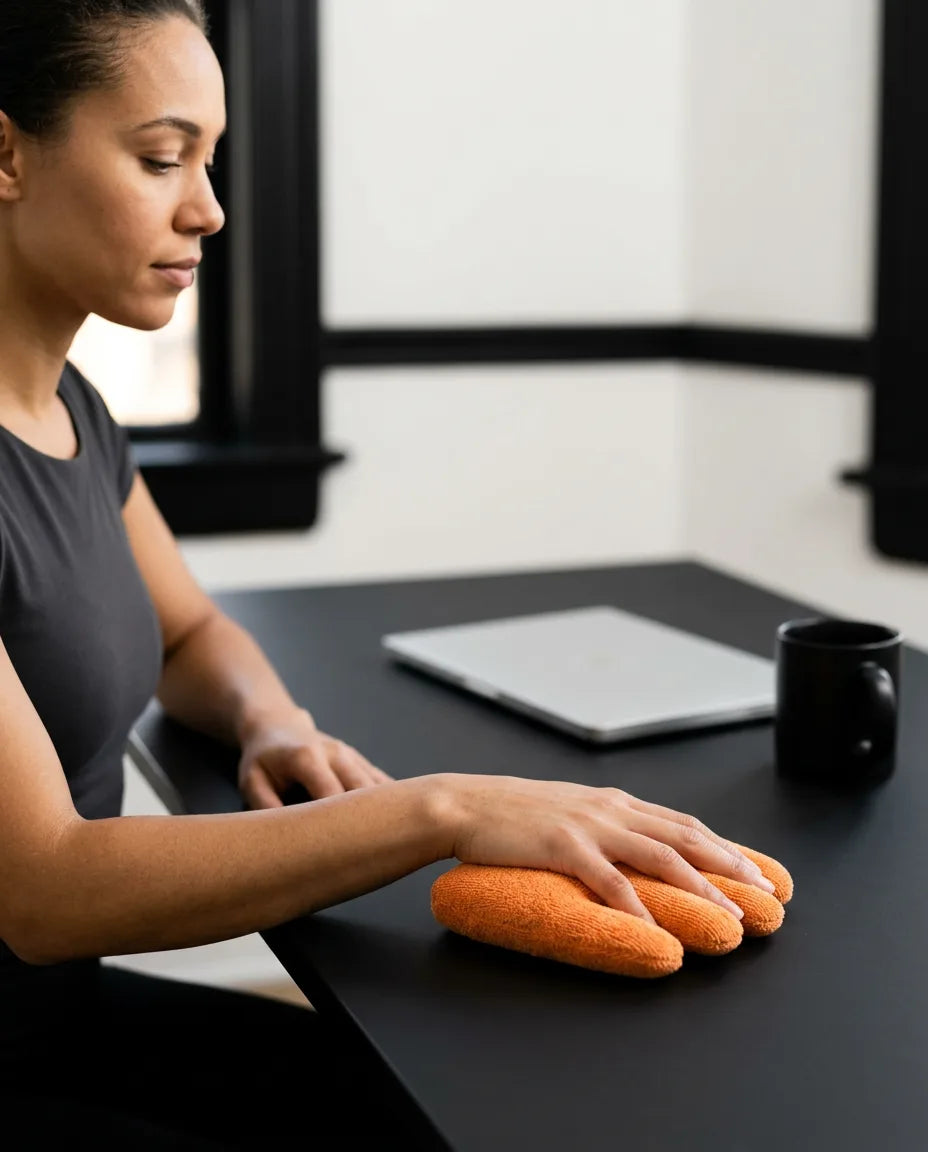 Håndleddsstøtte med fingerspor – ergonomisk støtte for slitne hender – produktbilde 2