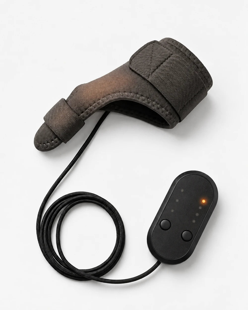 Varmebånd for hånd og fingre – grått varmebånd med ledningsregulator
