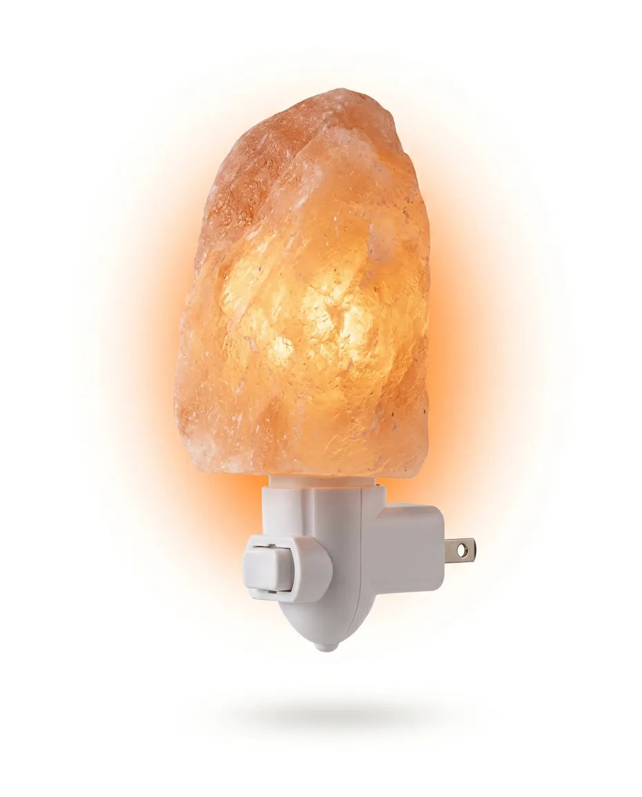 Saltlampe av himalayasalt – varmt stemningslys for soverom og lesekrok – produktbilde 1