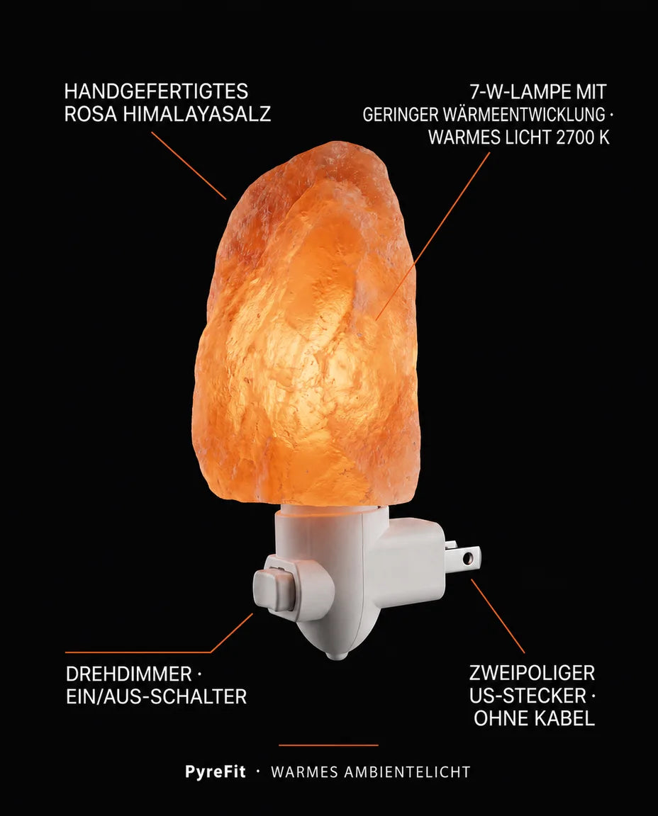 Saltlampe av himalayasalt – varmt stemningslys for soverom og lesekrok – produktbilde 8