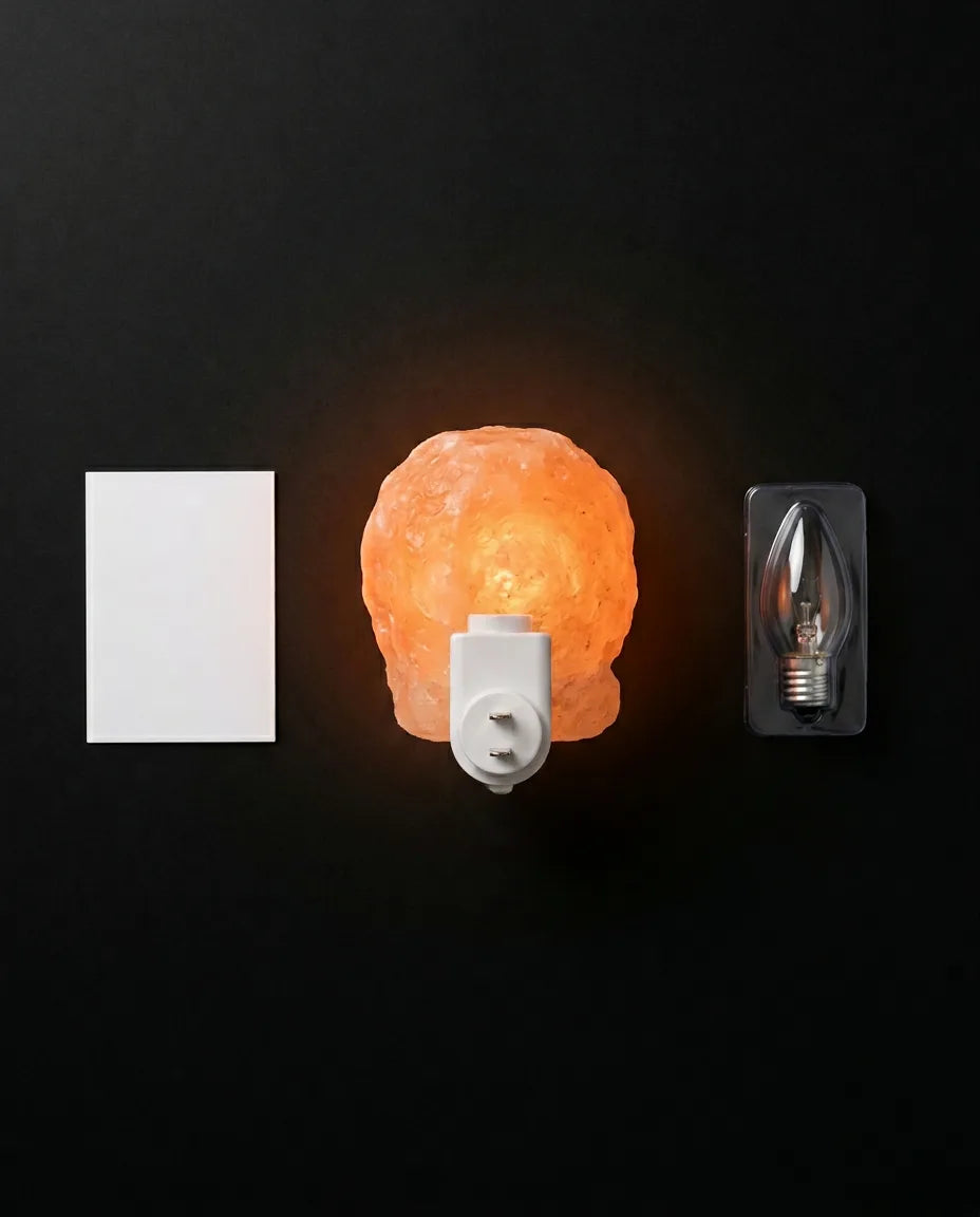 Saltlampe av himalayasalt – varmt stemningslys for soverom og lesekrok – produktbilde 9
