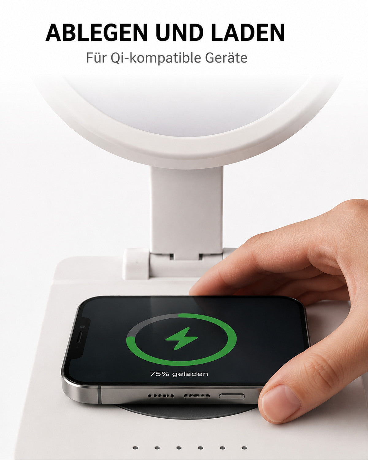 Dagslyslampe med Qi-ladeflate – produktbilde 5