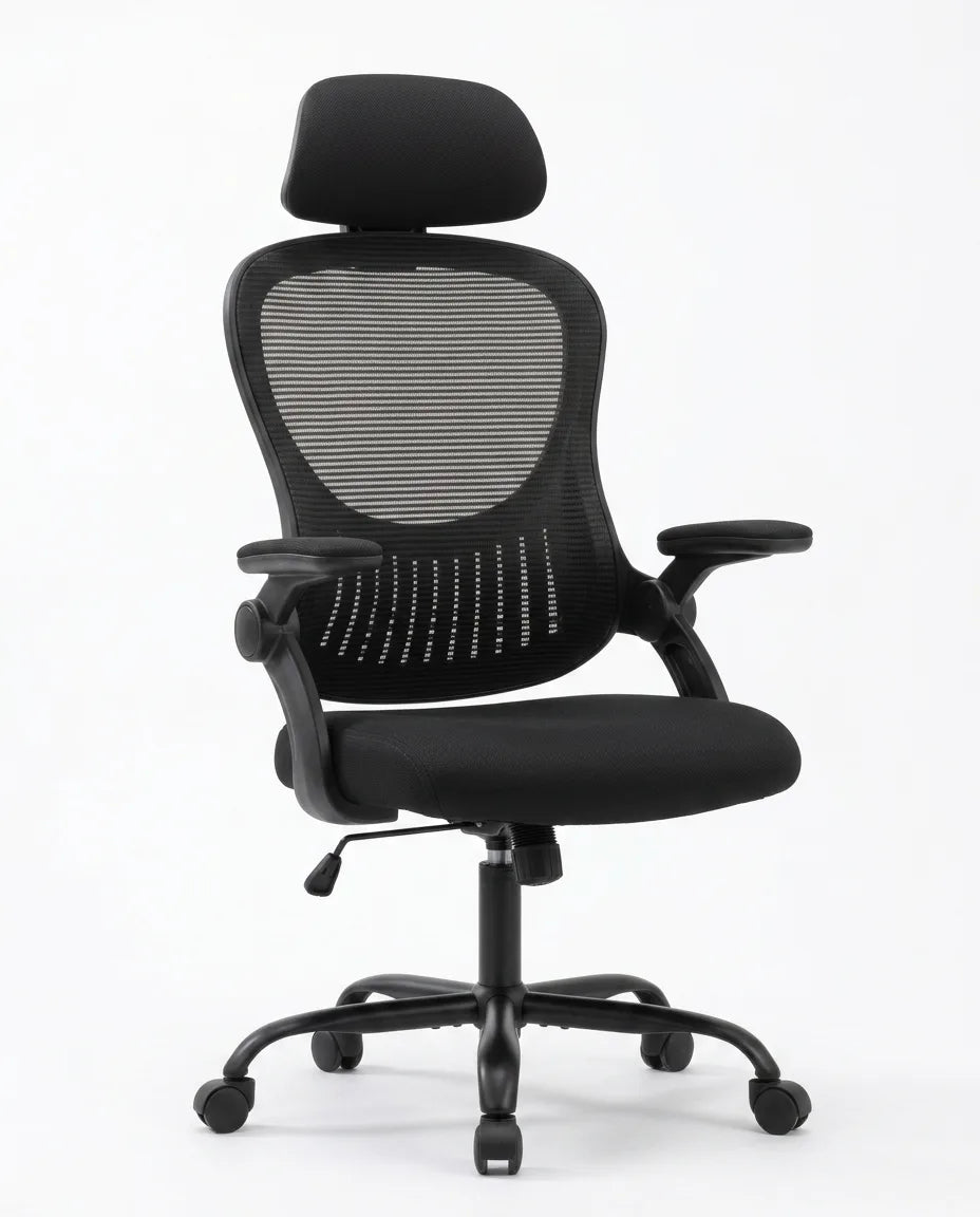 Ergonomisk kontorstol med nettingrygg – korsryggstøtte for lange arbeidsdager – produktbilde 9