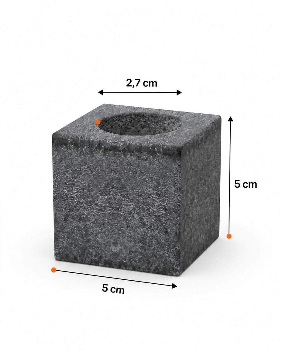 Oppbevaring for eteriske oljer i granitt – skulpturell holder for badstue og spa – produktbilde 7