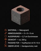 Oppbevaring for eteriske oljer i granitt – skulpturell holder for badstue og spa – produktbilde 8