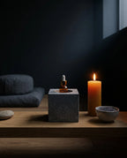 Oppbevaring for eteriske oljer i granitt – skulpturell holder for badstue og spa – produktbilde 9