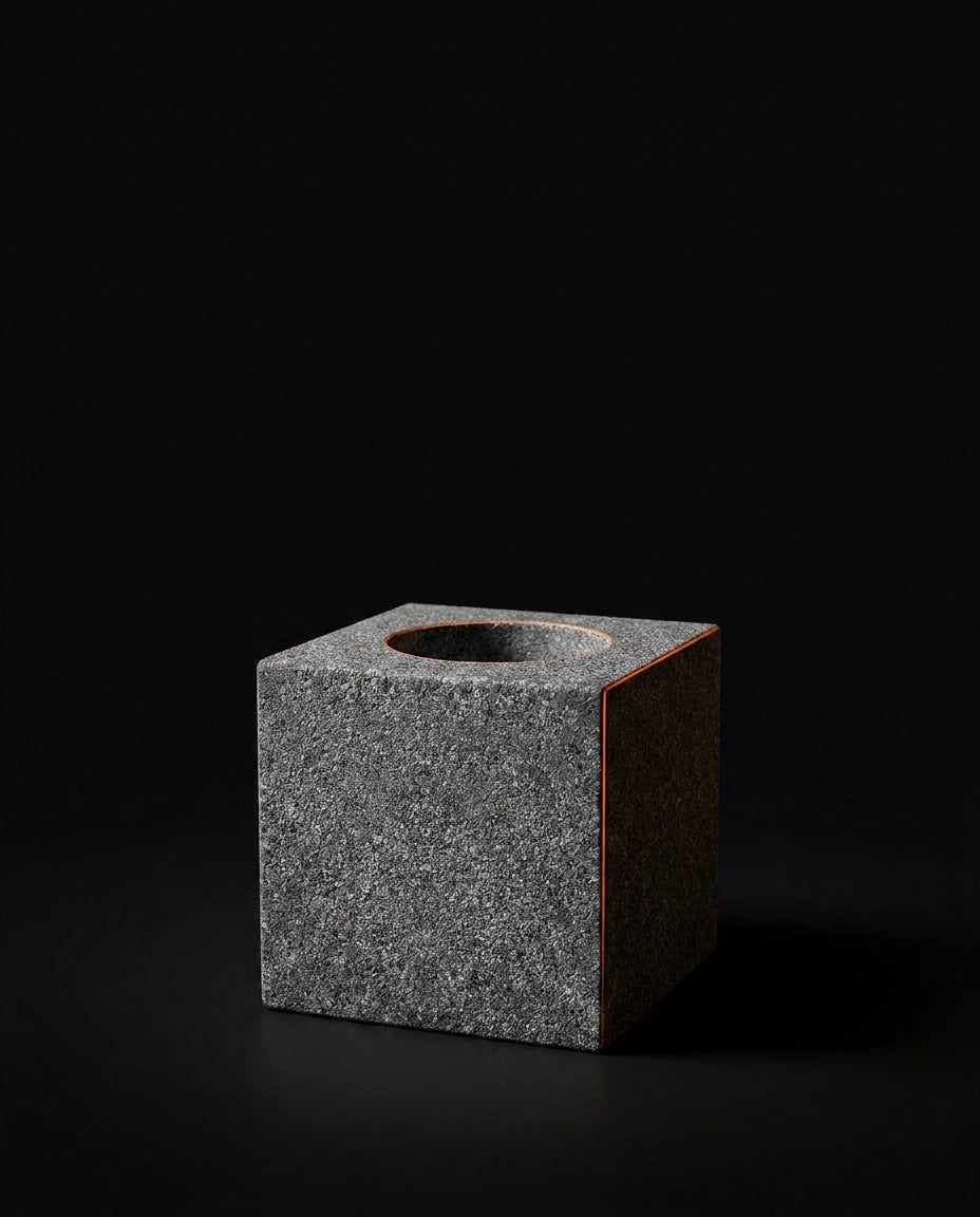 Oppbevaring for eteriske oljer i granitt – skulpturell holder for badstue og spa – produktbilde 10