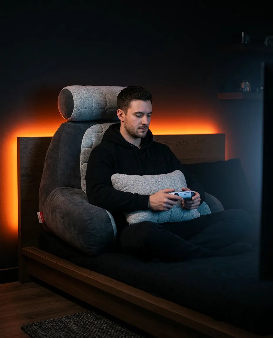 Lesepute med nakke- og korsryggstøtte – oppreist støtte for lesing og gaming – produktbilde 3
