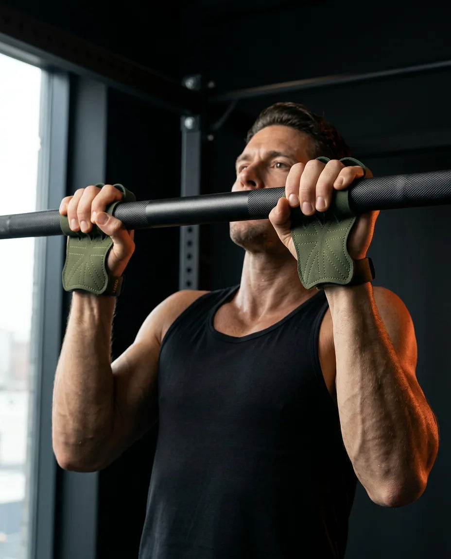 Grepputer med fingerløkker – håndflatebeskyttelse for pull-ups og markløft – produktbilde 2