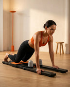 Sammenleggbar pilates-reformer – helkroppstrening med trekktau og polstret dekk – produktbilde 1