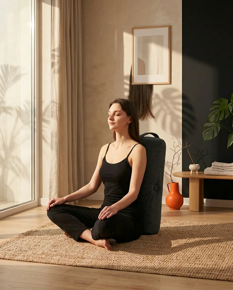 Yogabolster i fløyel – fast støtte for meditasjon og restitusjon – produktbilde 2