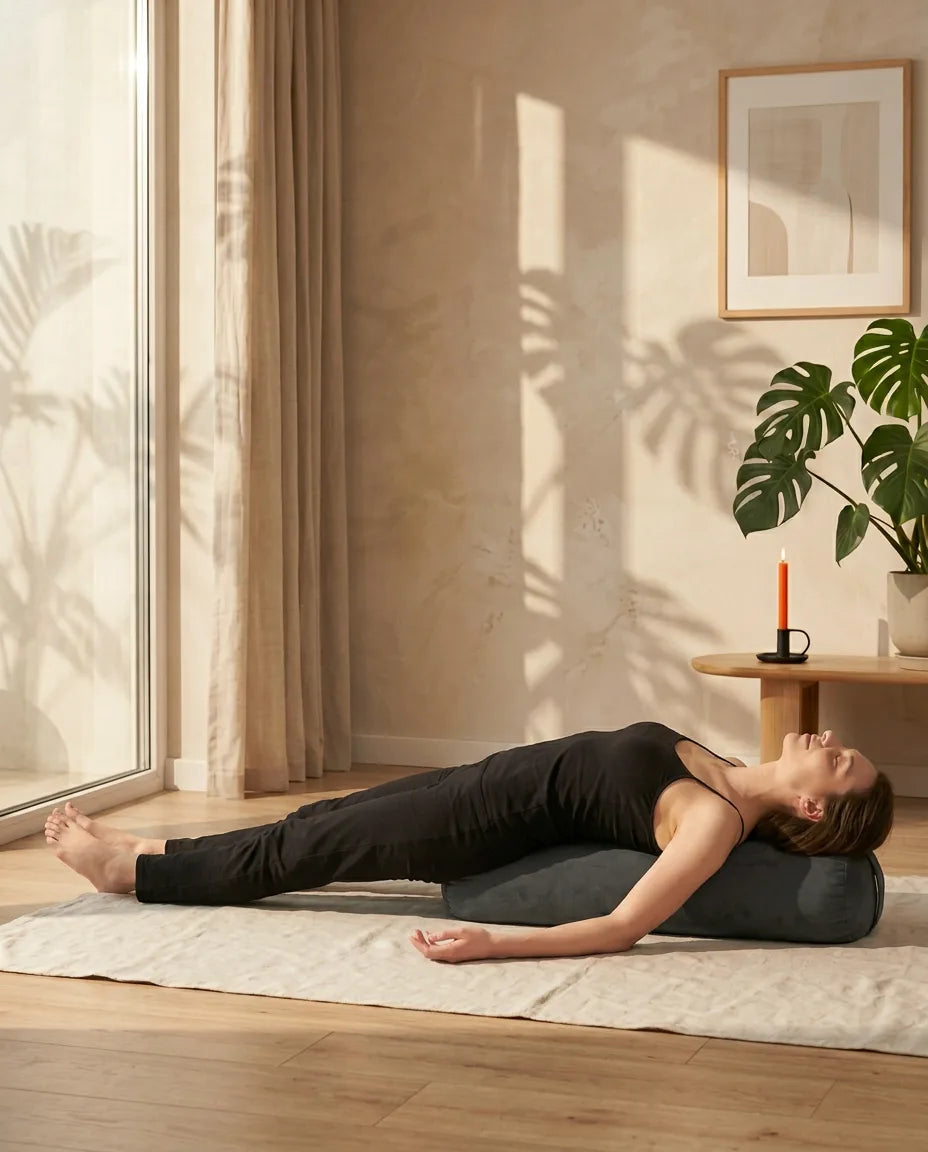 Yogabolster i fløyel – fast støtte for meditasjon og restitusjon – produktbilde 3