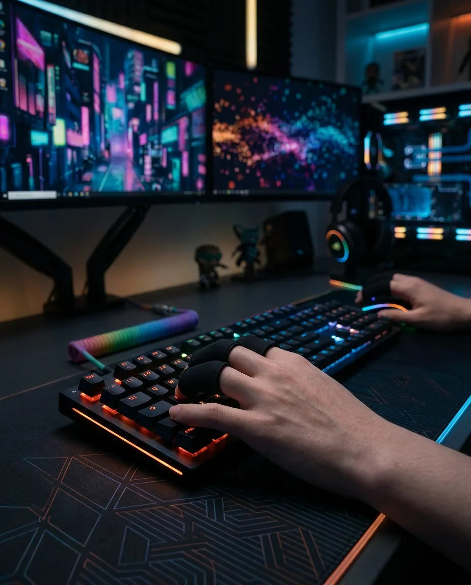 Fingerhetter i gel 8-pk – godt grep når du skriver, gamer og driver med hobby – produktbilde 3