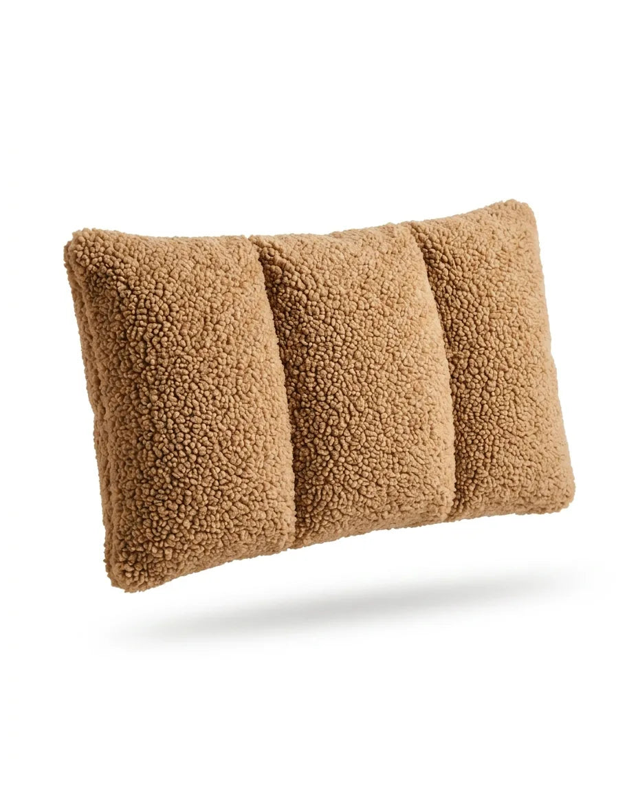 Korsryggpute med sherpatrekk – ryggstøtte for kontoret, sofaen og sengen – produktbilde 1