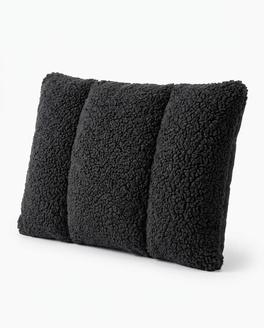 Korsryggpute med sherpatrekk – ryggstøtte for kontoret, sofaen og sengen – produktbilde 8
