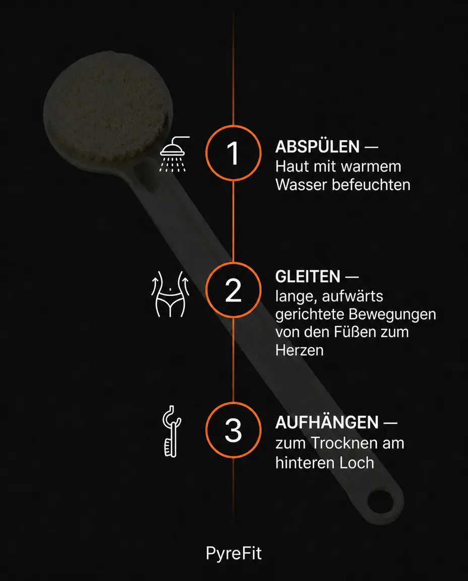 Kroppsbørste med myk bust – mild peeling med langt skaft for ryggen – produktbilde 7