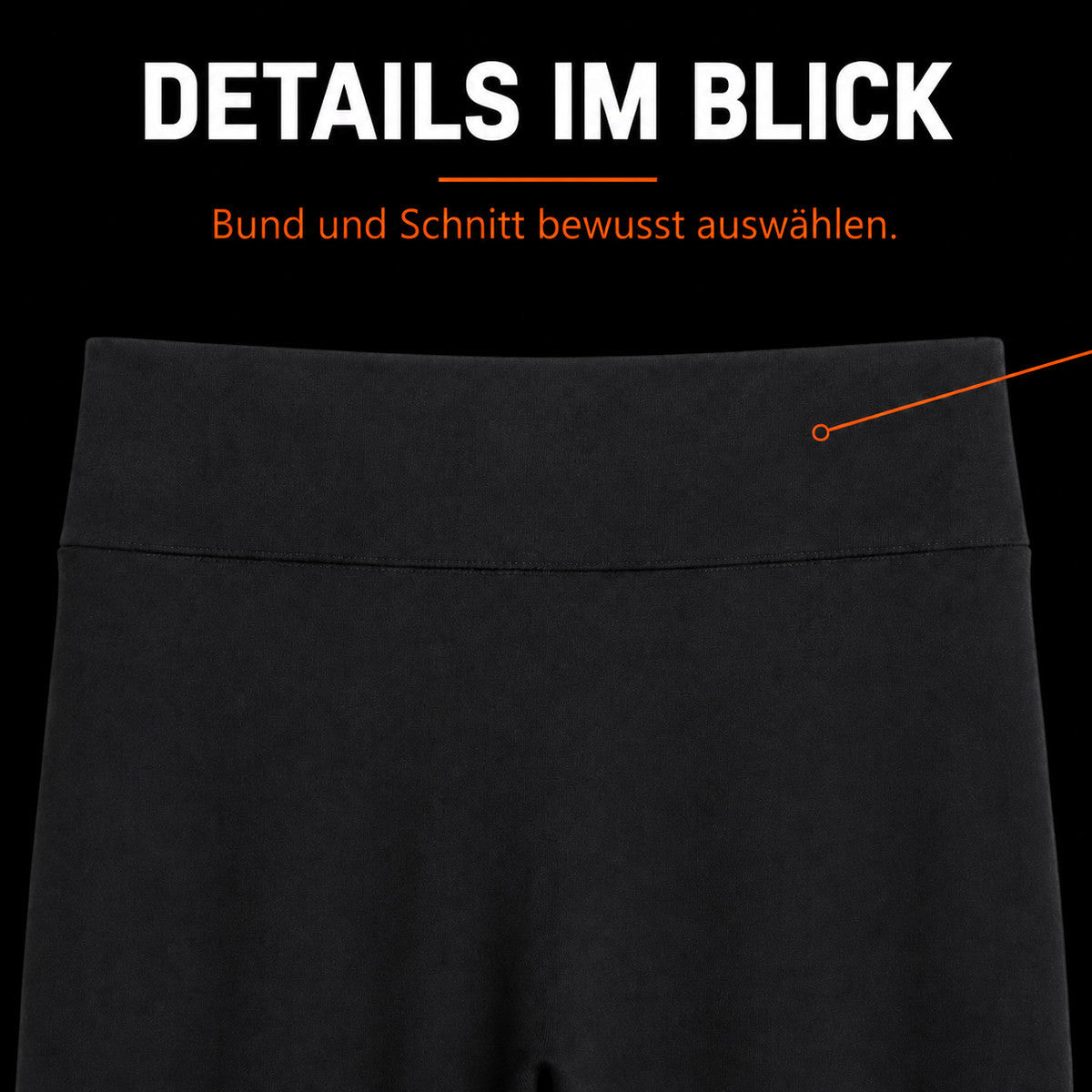 Svarte leggings med fleece på innsiden – detalj 2