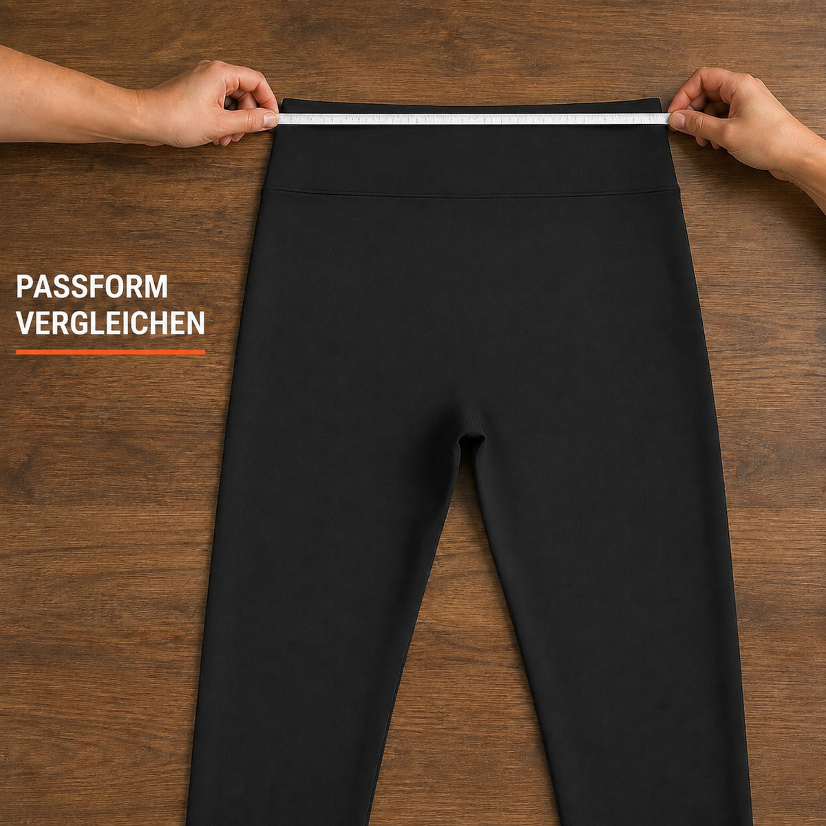 Svarte leggings med fleece på innsiden – detalj 4