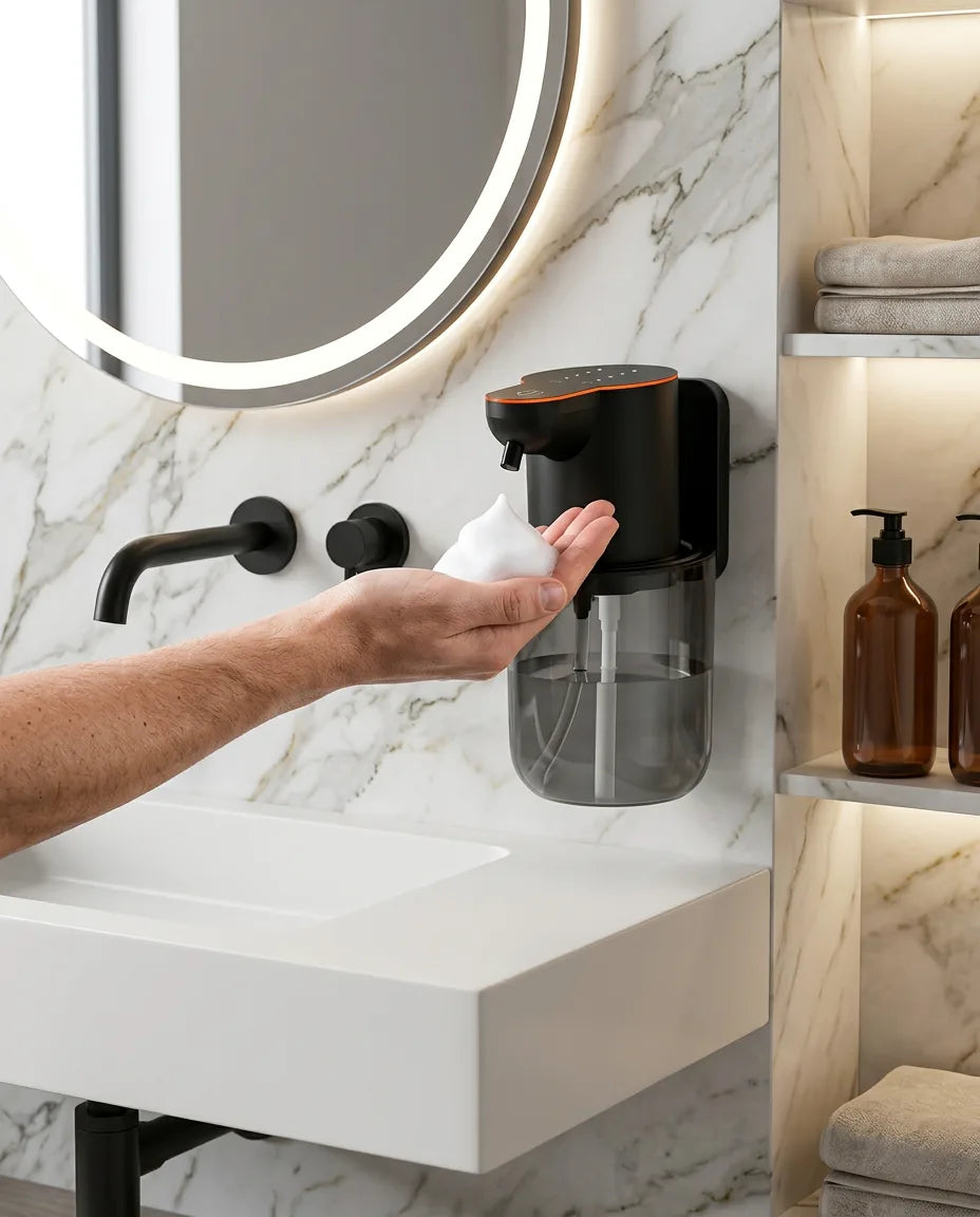 Automatisk såpedispenser med sensor – berøringsfritt skum, lades via USB – produktbilde 3