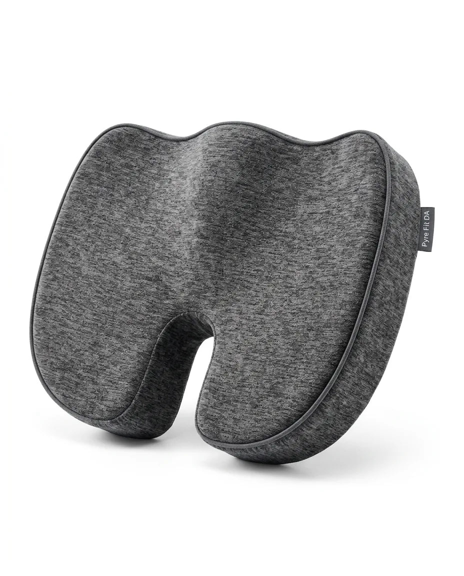 Ortopedisk sittepute i memoryskum – utsparing for halebeinet ved lang sitting – produktbilde 8