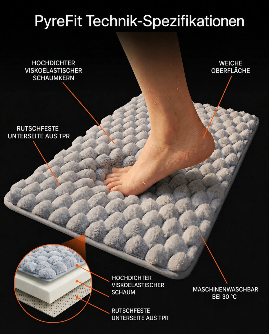 Baderomsmatte i memoryskum – myk, sklisikker og absorberende matte for badet – produktbilde 8