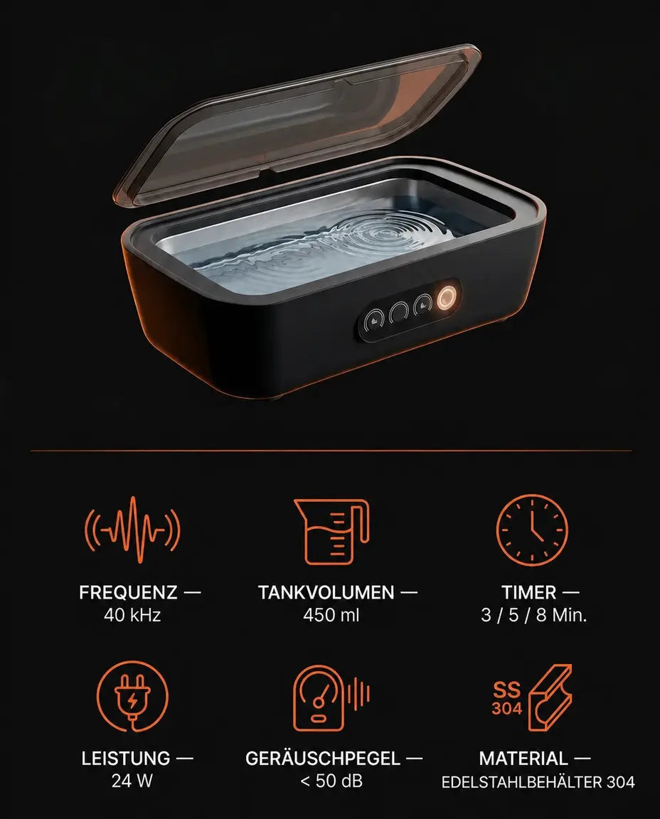 Ultralydrenser for smykker og briller – grundig rengjøring med bare vann – produktbilde 8