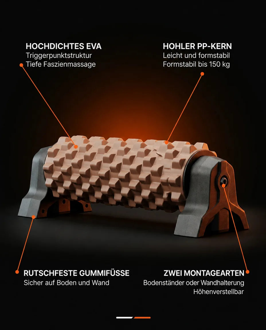 Foam roller for veggen – høydejusterbar massasjerulle for rygg, bein og skuldre – produktbilde 9