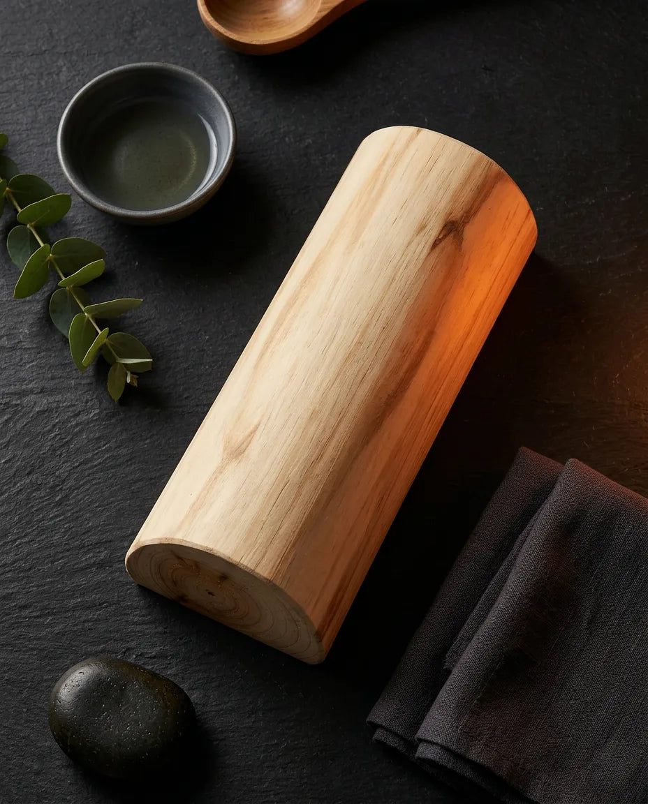 Nakkestøtte for badstuen i tre – ergonomisk nakkestøtte for badstue og spa – produktbilde 9