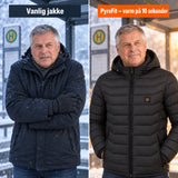 Sammenligning: vanlig vinterjakke og Rangor med varme