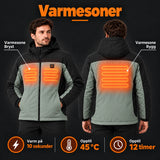 Oppvarmet parkas unisex PyreFit Schiefer: varmesoner på bryst og rygg