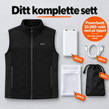 Komplett sett: Tarnor, powerbank 20 000 mAh, ladekabel, vaskepose og veske