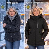 Sammenligning: vanlig vinterjakke og Traverso med varme