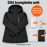 Komplett sett: Traverso, powerbank 20 000 mAh, ladekabel, vaskepose og veske
