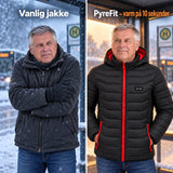 Sammenligning: vanlig vinterjakke og Travina med varme