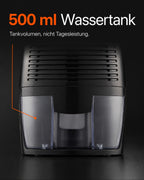 THANKSHARE mini-avfukter – 500 ml vanntank